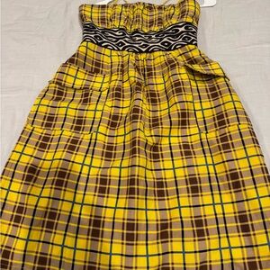 Plenty by Tracy Reese Yellow and Brown Plaid Skirt